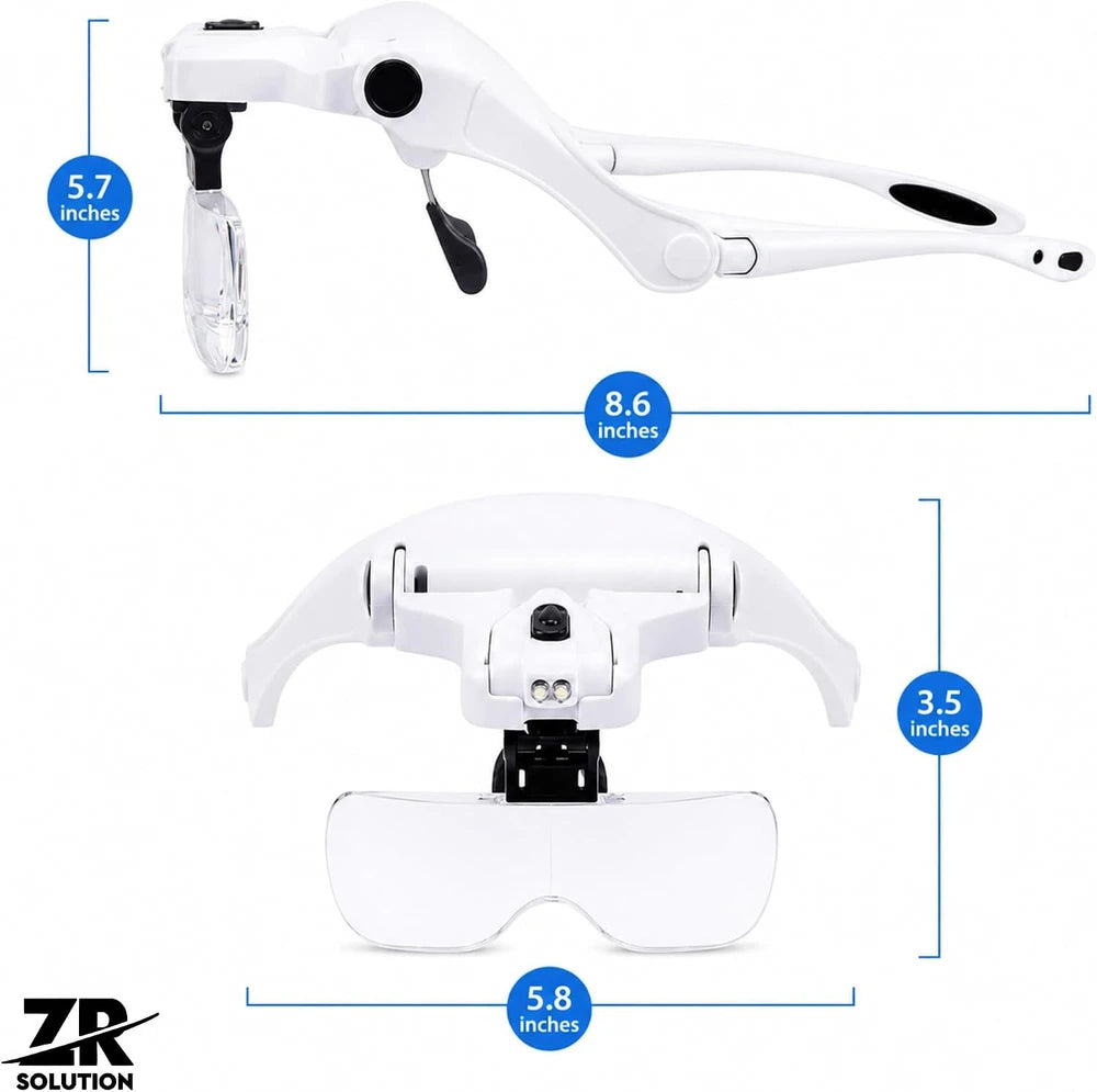 Gafas Lupa LED con 5 Lentes Intercambiables