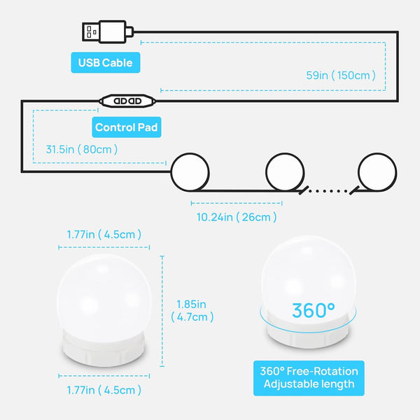 Kit Luces Espejo Hollywood Pro